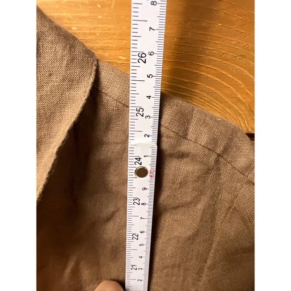 Chicos Linen Long Sleeve Floral Appliqué Boho Button Down Shirt Top Woman's 1 - Picture 4 of 9